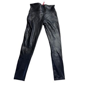 Spanx Women's Faux Leather Leggings In Black Size Medium